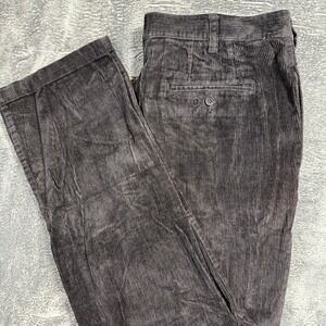 Club Room Corduroy Pants Mens 38x32 Dark Grey Straight Leg Cotton Trousers